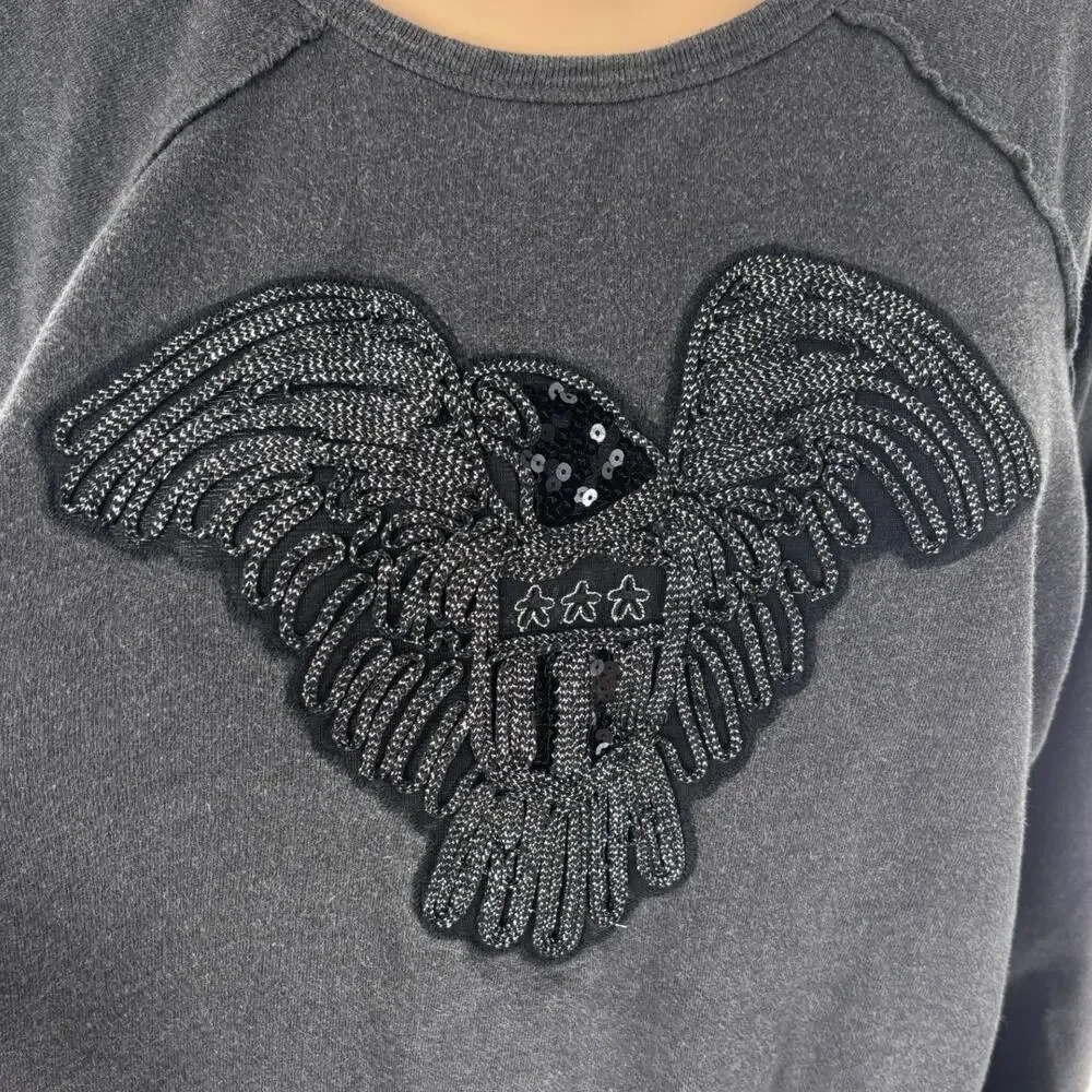 Denim & Supply Ralph Lauren Gray Cotton Embellished Eagle Pullover